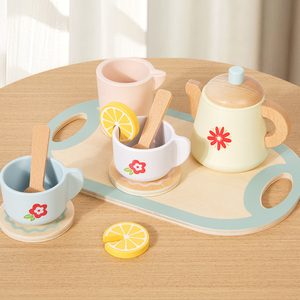 Deluxe Wooden Afternoon Tea Pretend Play Set with Dessert Tray Teacups and Cakes Imaginative Role Playing for Toddlers and Kids - Product Image 3
