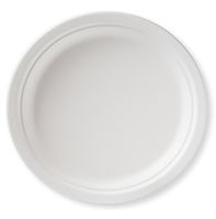 Assiette ronde jetable 100% compostable et biodégradable en bagasse de canne à sucre, 6/9 pouces, vaisselle jetable pour mariage et fête