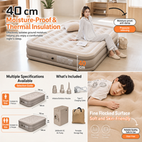 Matelas pneumatique automatique d'extérieur avec couverture double floquée épaissie, alimentation USB, design moderne, portable pour le camping et la maison