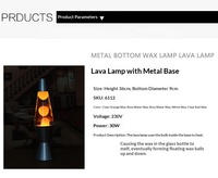 Lampe à lave en gros directement de l'usine, lampe de table à succès, veilleuse avec base argentée pour chambre à coucher, certifiée ETL, ampoule halogène en verre