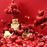 Ballon cœur en latex rouge de 10 pouces, ballon en feuille LOVE pour la Saint-Valentin, anniversaire de mariage, fiançailles, fête romantique, décoration