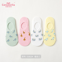 Vente en gros de chaussettes décontractées en coton avec dessin d'animal mignon pour femmes