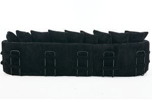 84" Chenille Convertible Modern <b>Sofa</b> Loveseat Deep Seat 2 Throw Pillows Memory Foam Living Room Apartment <b>Office</b> Lounge-Black - Product Image 3