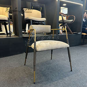 Keynes Customizable Velvet Upholstered Dining Chair Metal Armrest Leisure Chair Wholesale for Home Commercial - Product Image 5