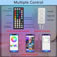 Bandes LED en plastique flexibles réglables, télécommande, étanches IP67, pour contrôle par application, synchronisation musicale, guirlandes lumineuses 12V, vente en gros