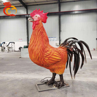 Modèle de coq animatronique grandeur nature réaliste, coq mécanique animatronique pour parc d'attractions et exposition muséale