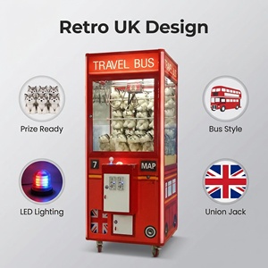 Machine à griffes style britannique, design Union Jack, <span class=keywords><strong>jeu</strong></span> d'arcade rétro, éclairage LED, usage commercial, machine à griffes à prix - Product Image 2
