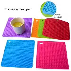 SHT Square 5mm d'épaisseur, tapis de cuisson en silicone réutilisable, anti-brûlure, antidérapant, isolant thermique, pour pot en terre cuite, avec drainage d'eau, pour friteuse à air - Product Image 2