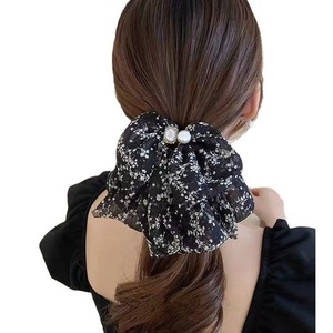 Conception douce gros nœud épingle à <span class=keywords><strong>cheveux</strong></span> en mousseline de soie fleur perle printemps pinces à <span class=keywords><strong>cheveux</strong></span> mode filles queue de cheval demi cravate pince à <span class=keywords><strong>cheveux</strong></span> <span class=keywords><strong>Barrette</strong></span> - Product Image 5