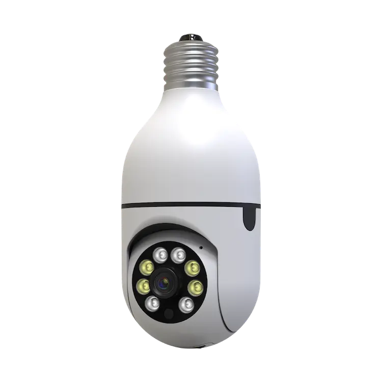 1080P 360 PTZ Panoramic Lamp Camera Wifi Bulb Surveillance Camera Night Vision Human Tracking Baby Monitor Video Record Cameras