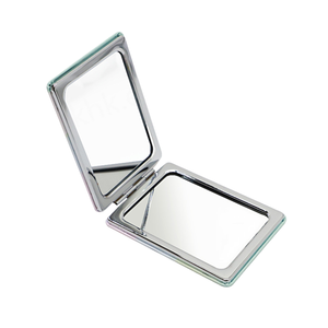 Hot-selling Compact Metal Frame Pocket <b>Mirror</b> with PU Leather 2X Magnifying Mini Heart <b>Square</b> Double Sided Folding Travel <b>Mirror</b> - Product Image 1