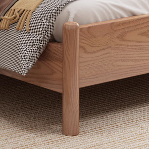 Cama Nórdica de Madera Maciza de 1.5M 1.8M, Cama con Plataforma, Estilo Japonés Moderno y Minimalista, Muebles de Dormitorio de Madera de Abedul - Product Image 3