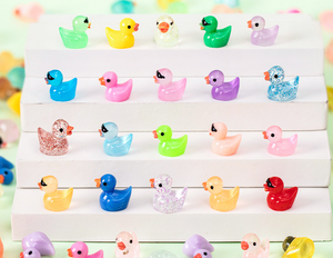 All'ingrosso figurina animale luminosa grande piccolo giallo bianco pvc resina statua di anatra fata giardino fornisce bagliore fai da te nelle mini anatre - Product Image 6