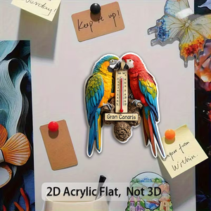 Imán de Refrigerador Personalizado de Acrílico 2D con Forma de Loro, Termómetro Magnético para Refrigerador, Armarios Metálicos, Decoración Tropical - Product Image 3