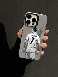 Funda para Teléfono con Diseño Deportivo de Estrella de Fútbol Número 7, Carcasa Mate Plateada Resistente a Impactos para iPhone 17/16/15/14/13/12 Pro Max - Product Image 3