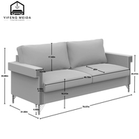 Moderne Luxus-Haummöbel Leder Mikrofaserstoff Samt kundenspezifische Farbe Wohnzimmer-Sofa mit zwei oder drei Sitzen