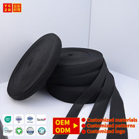 Vente en gros d'usine OEM ODM Bande élastique noire de 5 cm de large en polyester, bande élastique personnalisée avec logo, rouleau de sangle élastique