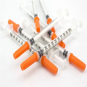 Medical Disposable Insulin Syringe 1ml 0.5ml 0.3ml Diabetic Insulin Syringe With Fixed Needle