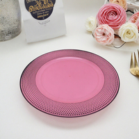 Assiette de présentation en plastique PS, couleur personnalisée, motif végétal, faite à la main, 13 pouces, pour mariage et fête, vente en gros, directement de l'usine