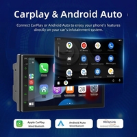 Radio Mobil Android 2 Din 7/9/10 Inch 2+64GB dengan CarPlay/Android Auto Nirkabel Terintegrasi, DSP, Layar Sentuh 2.5D untuk FM GPS