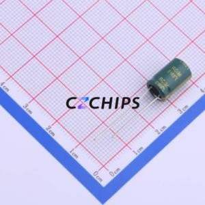 Condensador Electrolítico de Aluminio de Orificio Pasante RC010M102LO8*12TH-2A1E, Orificio Pasante, D8xL12mm, 1000uF, 20%, 10V, 1.05A-100kHz - Product Image 2