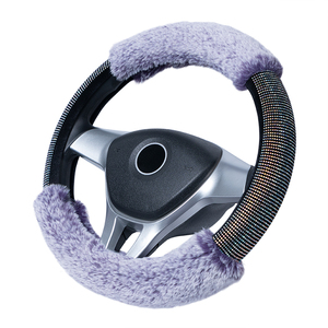 Funda de <span class=keywords><strong>Volante</strong></span> de Cuero Corta de Lujo para Mujer, Accesorios para Automóvil, Diamantes de Moda, Marca de Tendencia, Personalizada, de 4 Radios, para Damas - Product Image 2