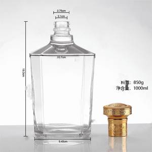 Licor Embotellado en Vidrio Transparente de Alta Calidad de 500 ml y 750 ml para Whisky, Ginebra, Ron, Vodka, Brandy y Tequila - Product Image 3