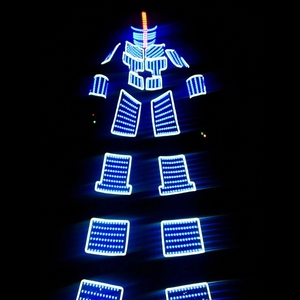 Control Remoto con Cambio de Color RGB, Disfraz de <span class=keywords><strong>Robot</strong></span> LED Luminoso, Actuación de Baile, Armadura de <span class=keywords><strong>Robot</strong></span> Negra, Ropa de Baile para Escenario - Product Image 1