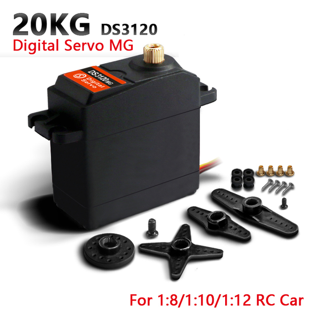 Original DSSERVO Upgrade DS3120 20KG Digital Steering Servo Black Plastic Shell Factory Price for RC Car FPV Robot Arm Parts