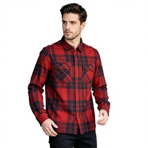 Camicie da Uomo in Cotone Organico 100% Eco-Friendly, Stile Buffalo Plaid, con Bottoni, per Uso Casual e Outdoor, Personalizzabili - Product Image 1