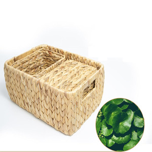 ウォーターHyacinthBasket <span class=keywords><strong>3</strong></span>個ウィッカーバスケット寝室リビング浴室棚に最適 - Product Image 5
