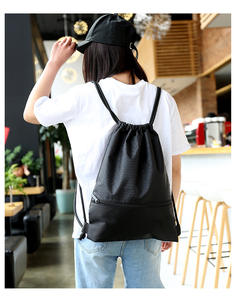 Sac à cordon en nylon personnalisé, multicolores, portable, en polyester, pour le shopping, la promotion, sac à dos réfléchissant à cordon - Product Image 4