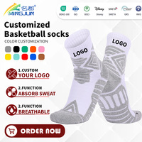 Chaussettes de sport pour basket-ball, course à pied, badminton - Antidérapantes et à séchage rapide, écologiques, respirantes, en mélange de coton, pour jeunes et adultes