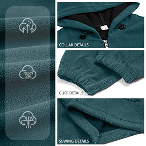 Premium <b>Men's</b> Solid Color Half <b>Zip</b> Hoodie Thickened <b>Fleece</b> Lined Cargo Pocket Pullover Sweatshirt - Product Image 2