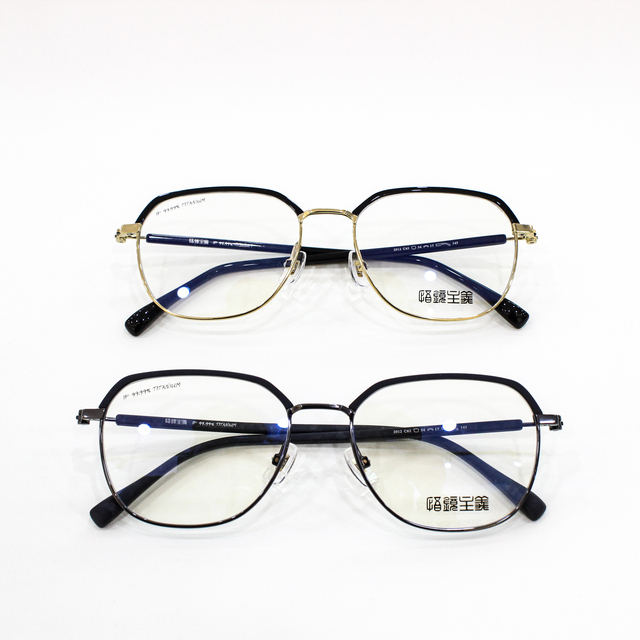 Shenzhen Factory Arrival Retro Print Lightweight Unisex Titanium Eyeglasses Frames High Quality Assorted Clearance Offer