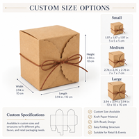 Boîte d'emballage de bonbons en papier kraft simple personnalisée avec corde de fermeture, design pliable, adaptée aux cadeaux de pâtisserie, possibilité d'imprimer un logo