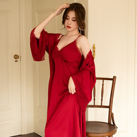 Vente en gros Ensemble chemise de nuit dentelle sexy Ensemble nuit 2 pièces pyjama luxe satin sexy Ensemble pour femmes vêtements sexy pyjama pour femmes