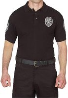 Polo de sécurité en Poly coton noir de première classe avec Badge personnalisé, uniforme de sécurité pour le personnel d'événements