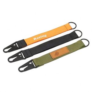 Custom Outdoor Tactical PVC Rubber Patch Label Nylon Webbing Short <b>Lanyard</b> High-quality Metal Hook Fabric Keychain <b>Lanyard</b> - Product Image 3