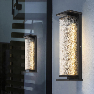 LED moderno largo Solar lámpara de pared al aire libre Pantalla de Cristal 60CM negro IP65 impermeable jardín iluminación decorativa - Product Image 2