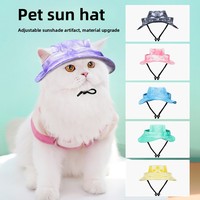 Chapeau d'été pour animaux de compagnie avec protection UV et sangle réglable pour chats et chiens – Accessoires pour animaux de compagnie en gros