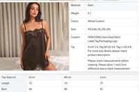 QINSI Nouvelle Robe en Satin de Printemps, Chemise de Nuit en Dentelle, Camisole Sans Manches, Robe de Nuit, Pyjama Femme, Lingerie Féminine, Robe de Nuit