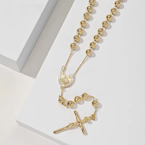 Joyería Religiosa, Collar con Colgante <span class=keywords><strong>de</strong></span> Circonia <span class=keywords><strong>de</strong></span> la Virgen <span class=keywords><strong>de</strong></span> San <span class=keywords><strong>Juan</strong></span> <span class=keywords><strong>de</strong></span> los Lagos, Collar con Cruz <span class=keywords><strong>de</strong></span> Rosario Chapado en Oro <span class=keywords><strong>de</strong></span> 14k <span class=keywords><strong>de</strong></span> San <span class=keywords><strong>Juan</strong></span> - Product Image 2