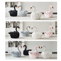 Fauteuil à bascule moderne en peluche en forme de cygne, adapté aux enfants, pour la maison, ensemble de meubles de salon