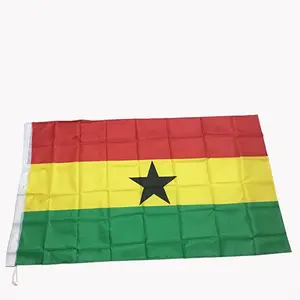 Ready to Ship 100% Polyester 3x5ft Stock Red Yellow Green Ghanaian National Ghana Flag