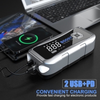 Démarreur de voiture tout-en-un 6000A avec compresseur d'air à double cylindre 160PSI, gonflage rapide, charge rapide PD18W, démarreur de secours, batterie externe