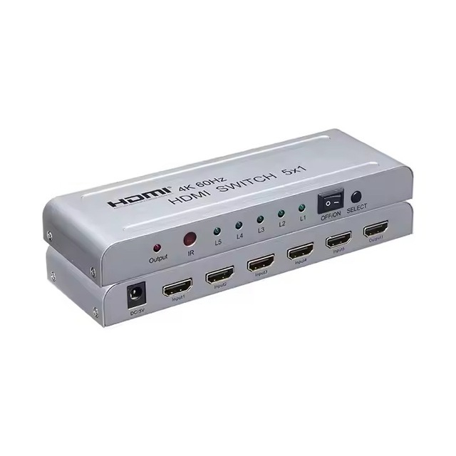 For SWITCH 5x1 4K V2.0 5X1 Video Switcher with IR Remote Control 4Kx2K 60Hz Metal for DVD HDTV Xbox PS4 PS5