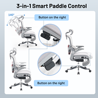 Chaise de bureau ergonomique de direction moderne en maille réglable pivotante et relevable, meubles commerciaux du fabricant