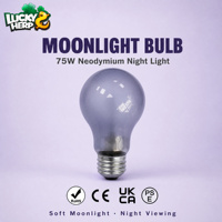 LuckyHerp Lampe chauffante ronde en verre écologique 75W pour reptiles, utilisation en intérieur