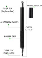 Stylet universel 2-en-1 personnalisé avec logo, pointe en métal, pour écran tactile capacitif, pointes de remplacement pour mobile